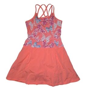 Gymboree Coral Butterfly Strappy-Back Casual Dress